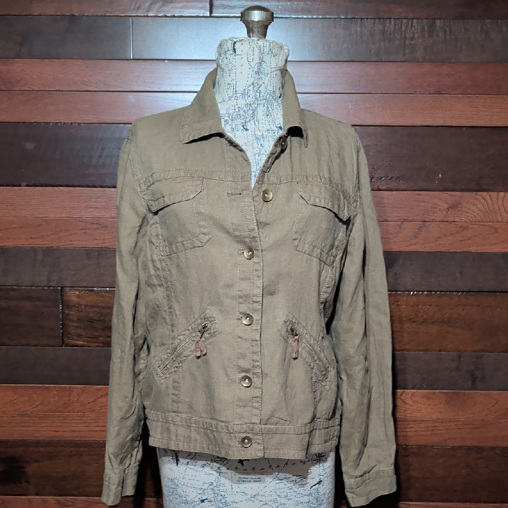 Style& Co. Women's Tan Linen Jacket